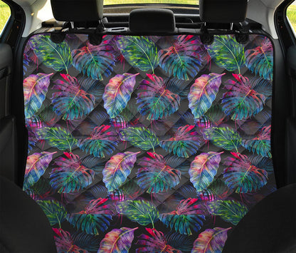 Colorful Tropical Leaves Pattern Print Pet Car Back Seat Cover