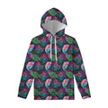 Colorful Tropical Leaves Pattern Print Pullover Hoodie