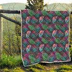 Colorful Tropical Leaves Pattern Print Quilt