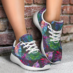 Colorful Tropical Leaves Pattern Print Sport Shoes GearFrost