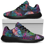 Colorful Tropical Leaves Pattern Print Sport Shoes GearFrost