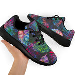 Colorful Tropical Leaves Pattern Print Sport Shoes GearFrost