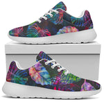Colorful Tropical Leaves Pattern Print Sport Shoes GearFrost