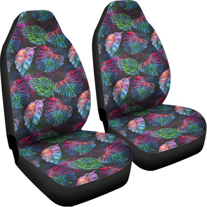 Colorful Tropical Leaves Pattern Print Universal Fit Car Seat Covers