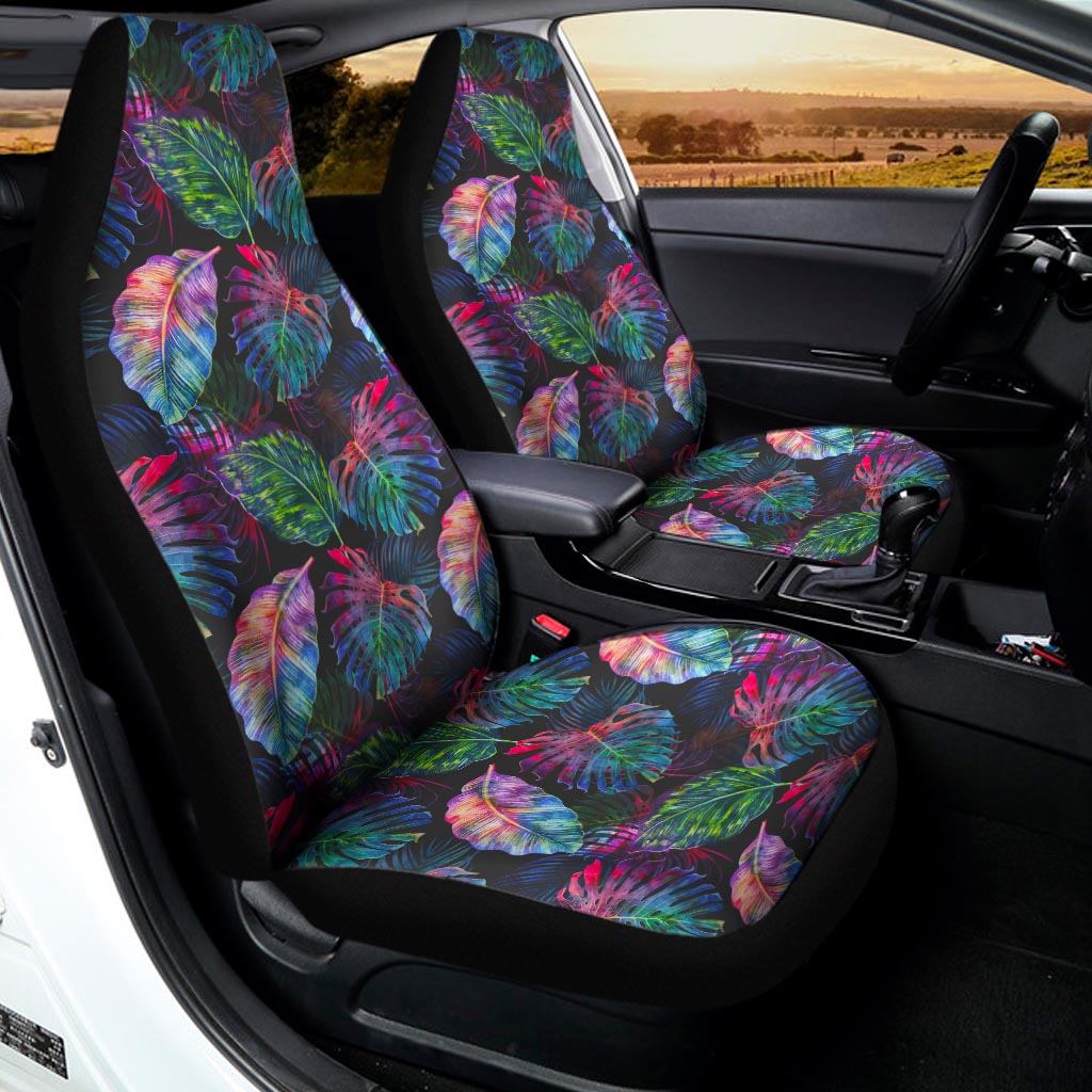 Colorful Tropical Leaves Pattern Print Universal Fit Car Seat Covers