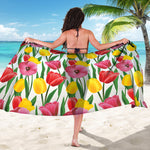 Colorful Tulip Pattern Print Beach Sarong Wrap
