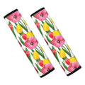 Colorful Tulip Pattern Print Car Seat Belt Covers
