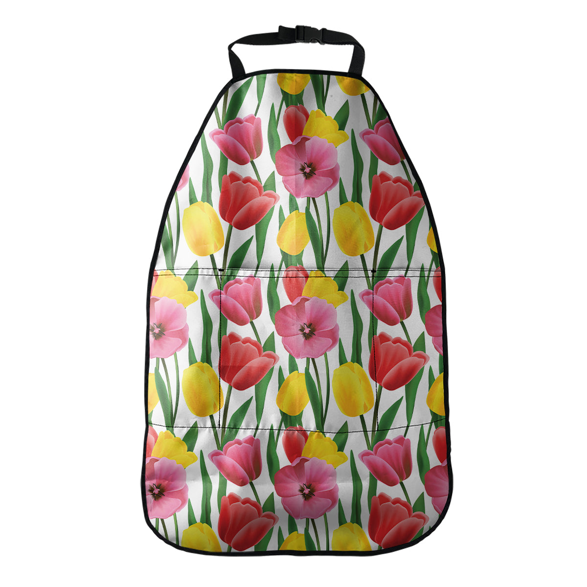 Colorful Tulip Pattern Print Car Seat Organizers