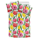 Colorful Tulip Pattern Print Duvet Cover Bedding Set