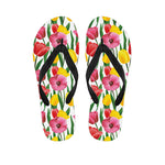 Colorful Tulip Pattern Print Flip Flops