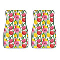 Colorful Tulip Pattern Print Front Car Floor Mats