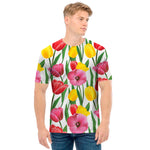 Colorful Tulip Pattern Print Men's T-Shirt
