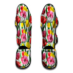 Colorful Tulip Pattern Print Muay Thai Shin Guard