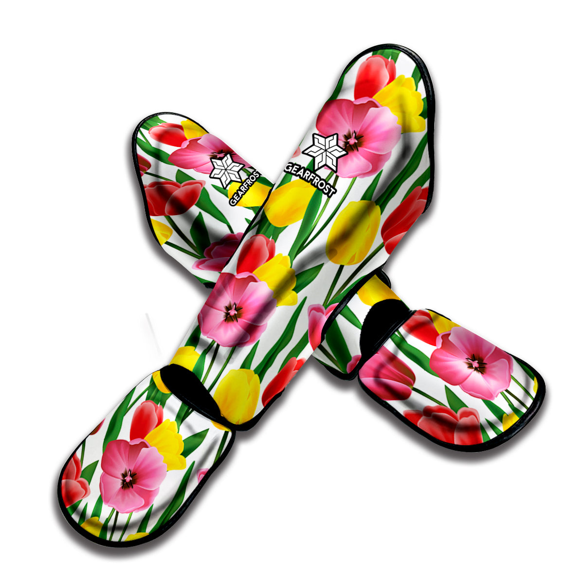 Colorful Tulip Pattern Print Muay Thai Shin Guard