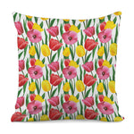 Colorful Tulip Pattern Print Pillow Cover