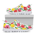 Colorful Tulip Pattern Print White Running Shoes