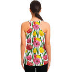 Colorful Tulip Pattern Print Women's Racerback Tank Top