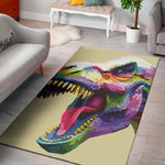 Colorful Tyrannosaurus Rex Print Area Rug