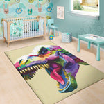 Colorful Tyrannosaurus Rex Print Area Rug