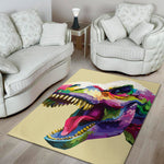 Colorful Tyrannosaurus Rex Print Area Rug