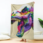 Colorful Tyrannosaurus Rex Print Blanket
