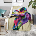 Colorful Tyrannosaurus Rex Print Blanket