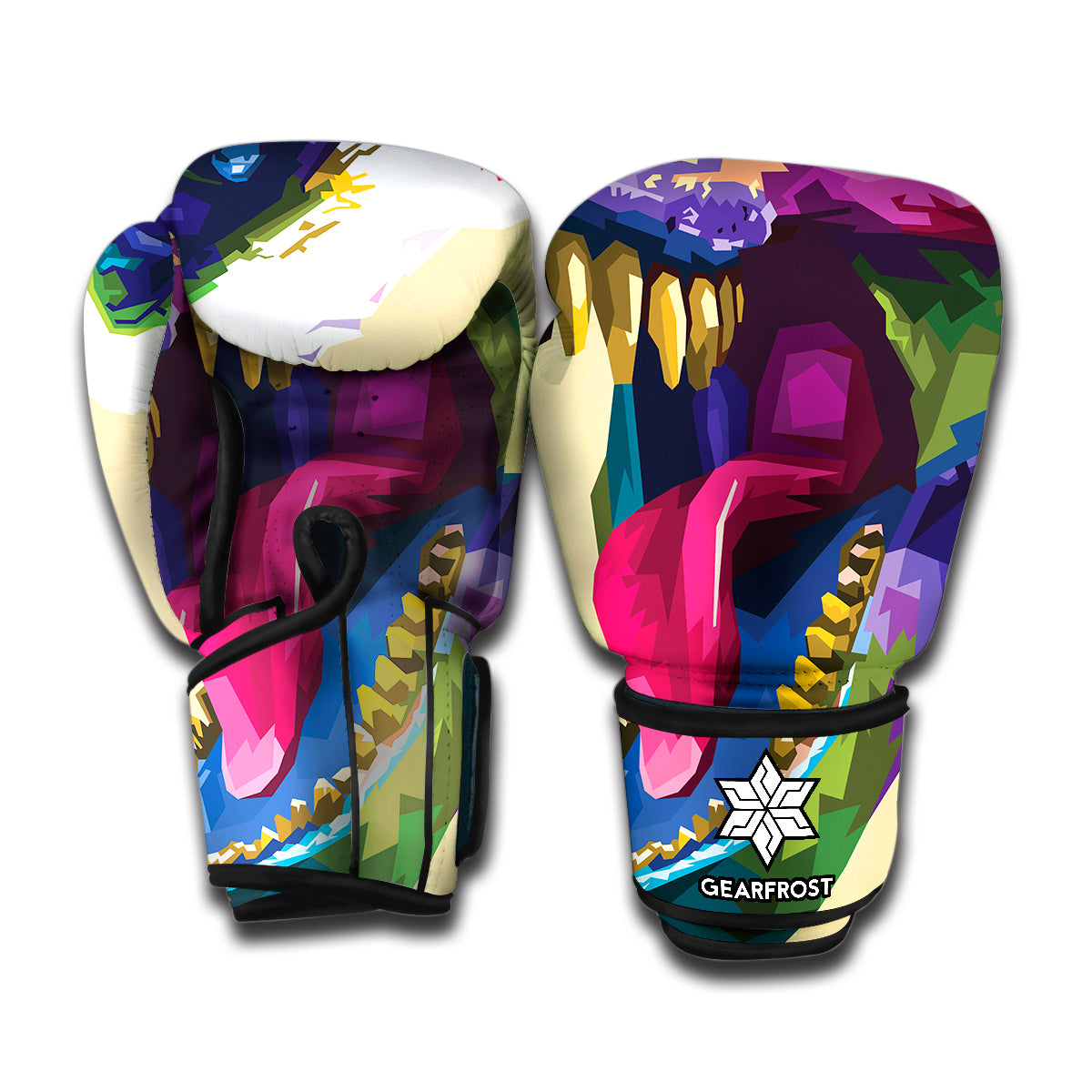Colorful Tyrannosaurus Rex Print Boxing Gloves