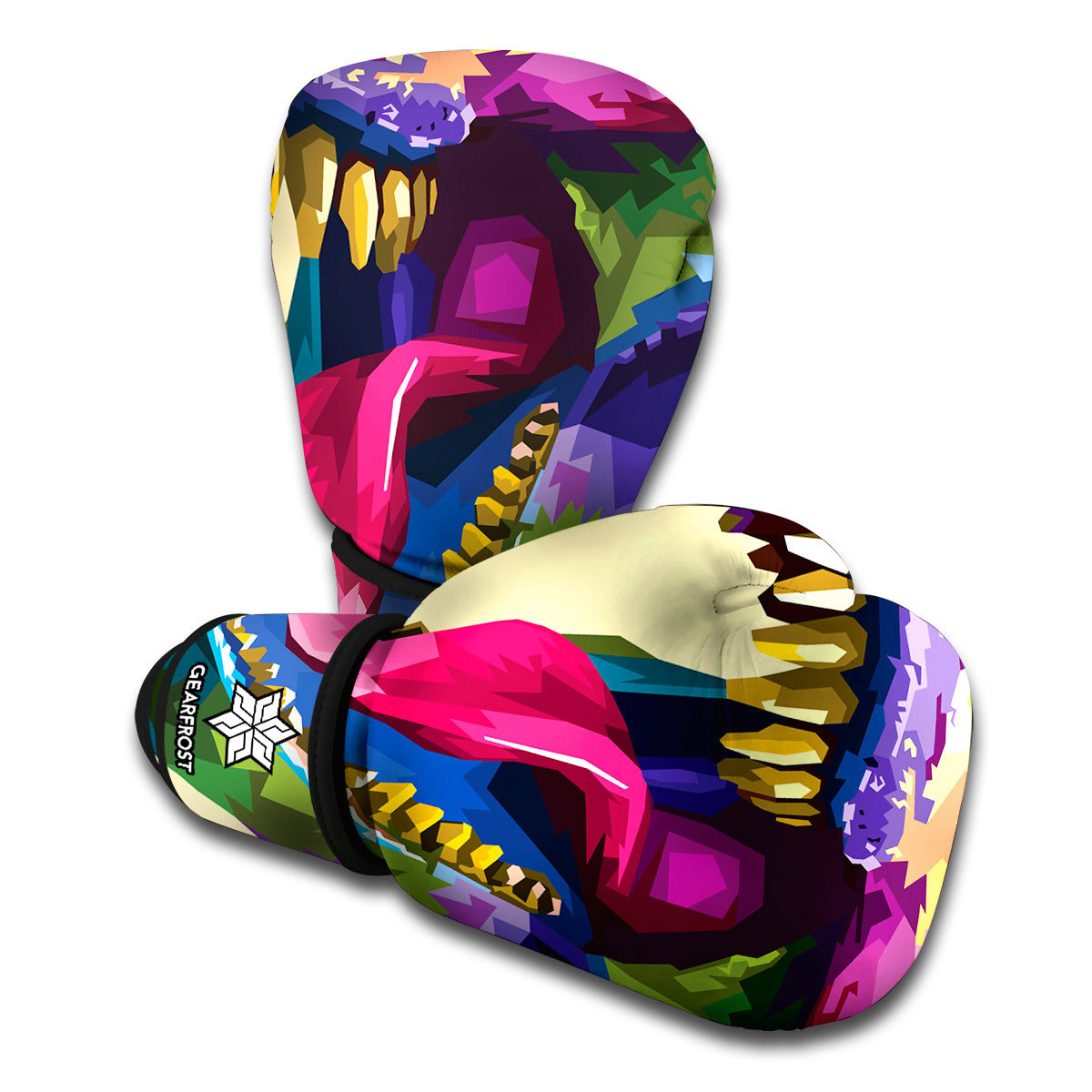 Colorful Tyrannosaurus Rex Print Boxing Gloves