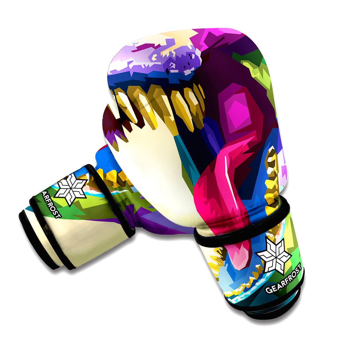 Colorful Tyrannosaurus Rex Print Boxing Gloves