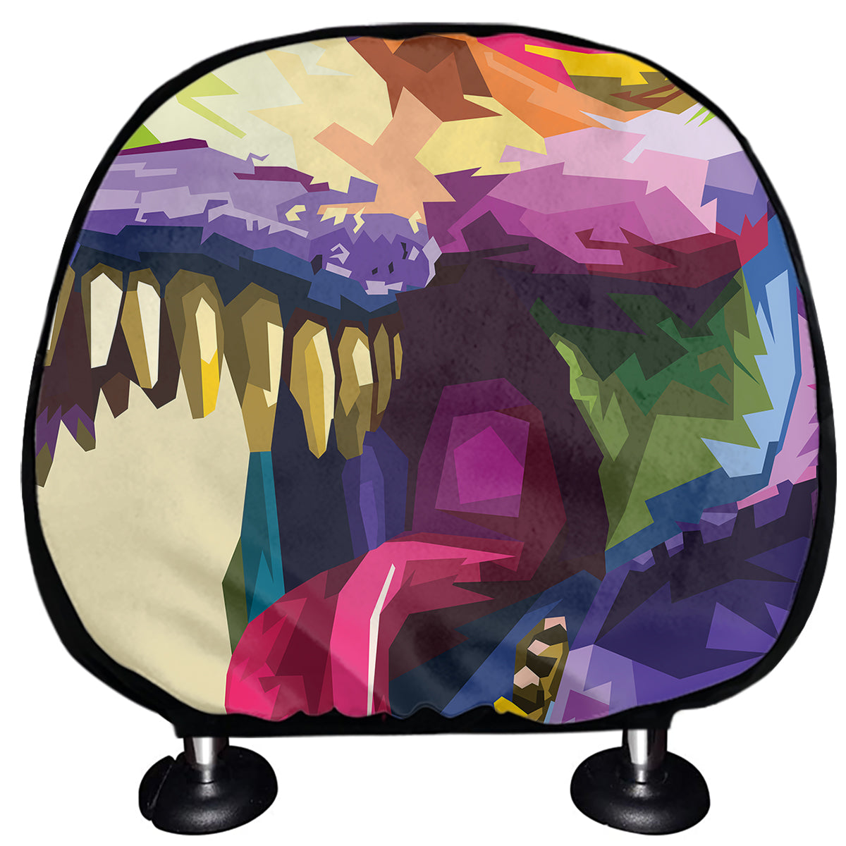 Colorful Tyrannosaurus Rex Print Car Headrest Covers
