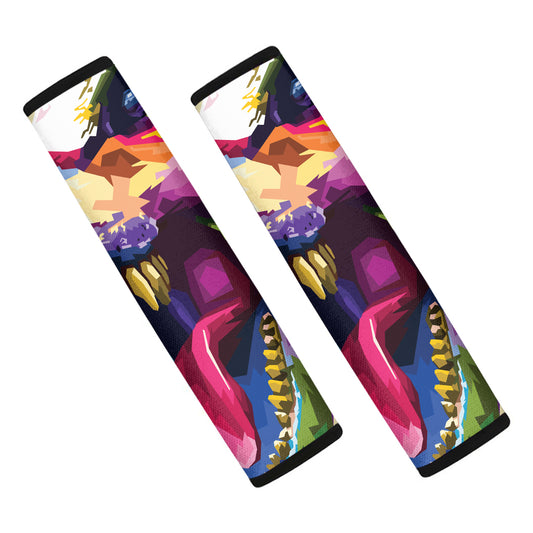 Colorful Tyrannosaurus Rex Print Car Seat Belt Covers
