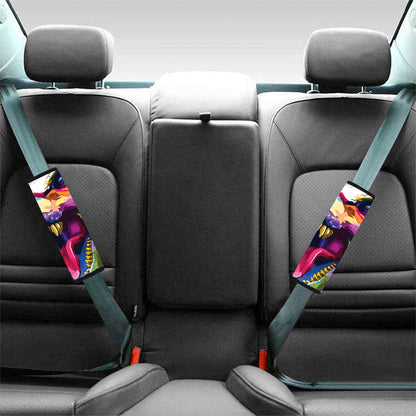 Colorful Tyrannosaurus Rex Print Car Seat Belt Covers