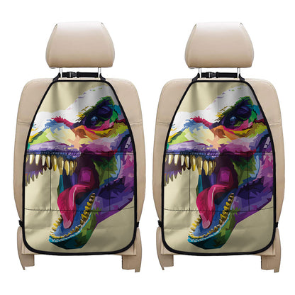 Colorful Tyrannosaurus Rex Print Car Seat Organizers
