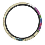 Colorful Tyrannosaurus Rex Print Car Steering Wheel Cover