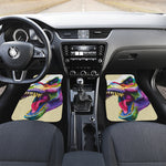 Colorful Tyrannosaurus Rex Print Front and Back Car Floor Mats