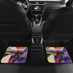 Colorful Tyrannosaurus Rex Print Front and Back Car Floor Mats