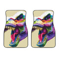 Colorful Tyrannosaurus Rex Print Front Car Floor Mats