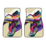 Colorful Tyrannosaurus Rex Print Front Car Floor Mats