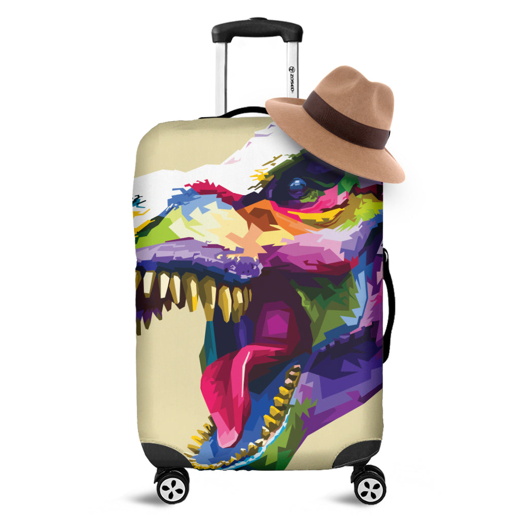 Colorful Tyrannosaurus Rex Print Luggage Cover