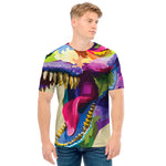 Colorful Tyrannosaurus Rex Print Men's T-Shirt