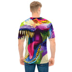 Colorful Tyrannosaurus Rex Print Men's T-Shirt