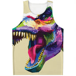 Colorful Tyrannosaurus Rex Print Men's Tank Top