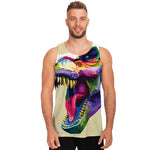 Colorful Tyrannosaurus Rex Print Men's Tank Top