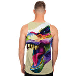 Colorful Tyrannosaurus Rex Print Men's Tank Top