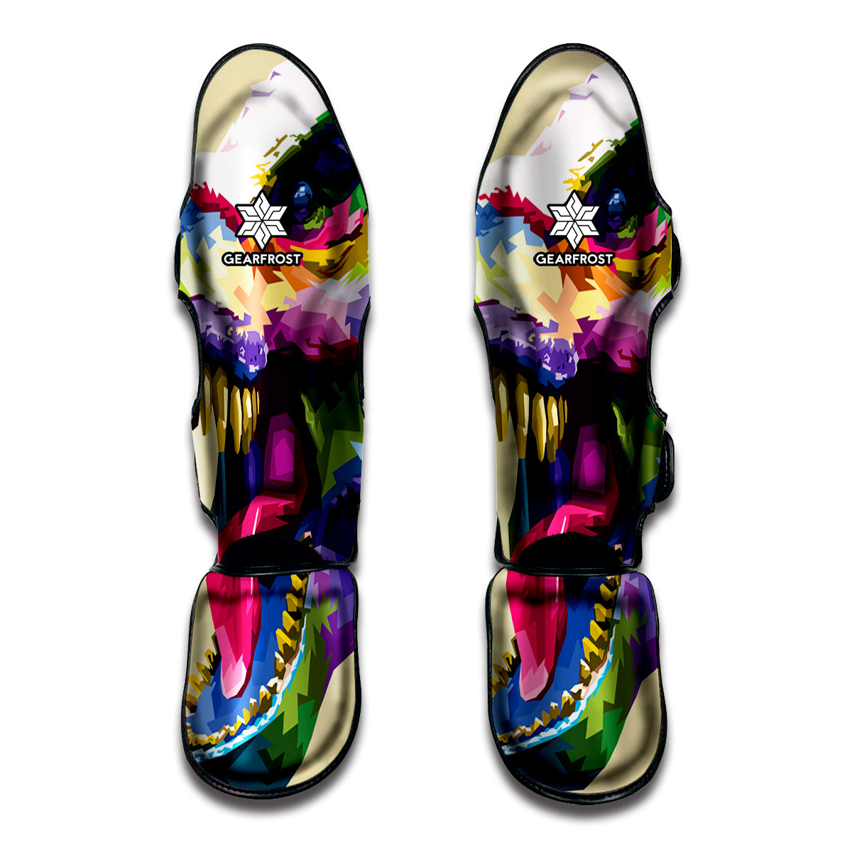 Colorful Tyrannosaurus Rex Print Muay Thai Shin Guard