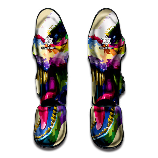 Colorful Tyrannosaurus Rex Print Muay Thai Shin Guard