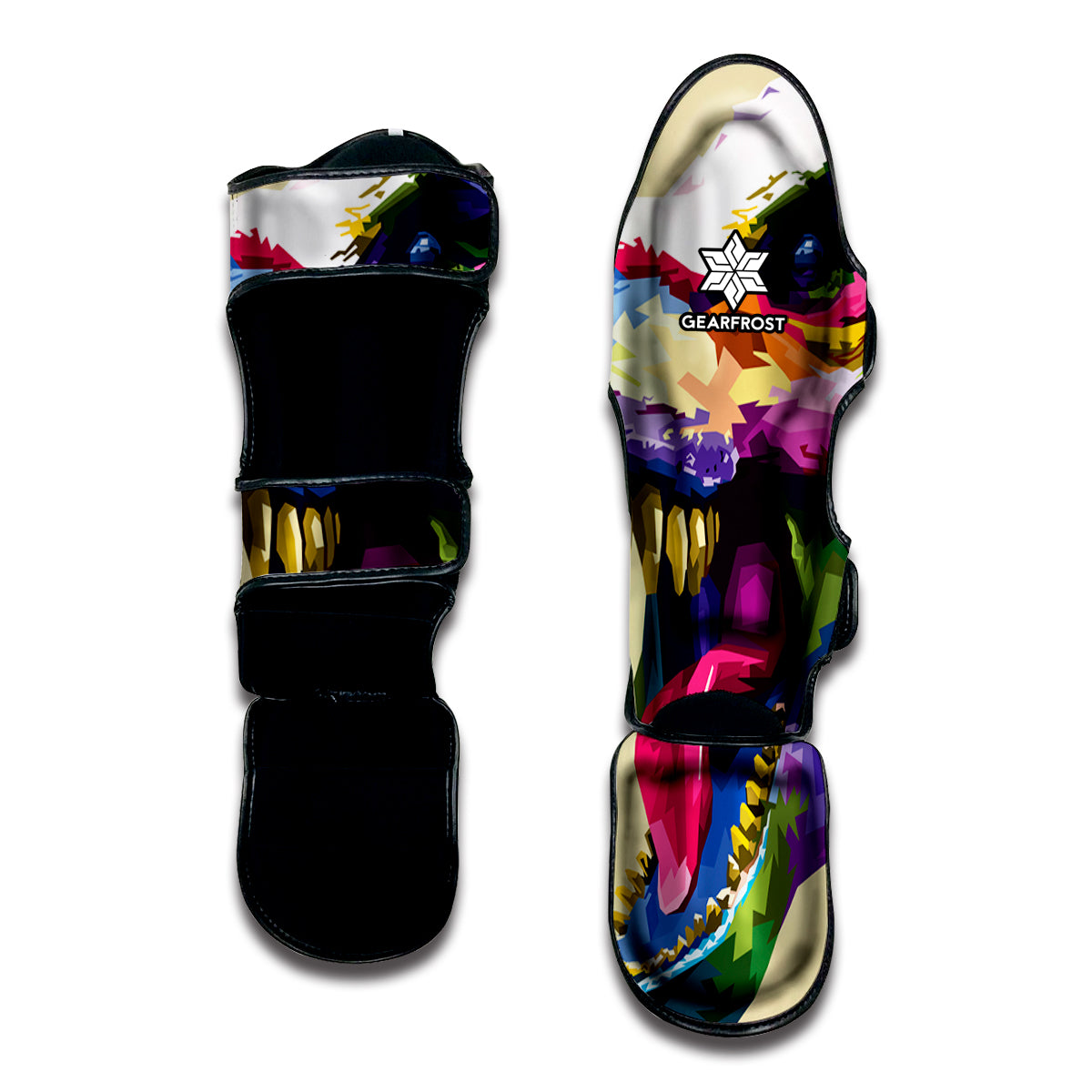 Colorful Tyrannosaurus Rex Print Muay Thai Shin Guard