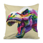 Colorful Tyrannosaurus Rex Print Pillow Cover