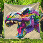 Colorful Tyrannosaurus Rex Print Quilt