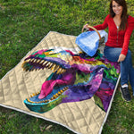 Colorful Tyrannosaurus Rex Print Quilt
